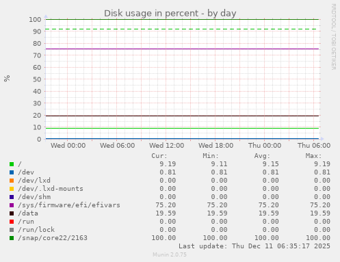 Disk usage in percent