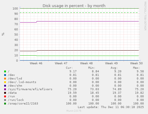 Disk usage in percent